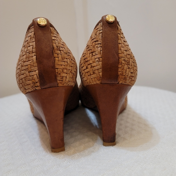 Beautiful summer wedge shoes with cork and genuine leather Trim - Picture 9 of 9